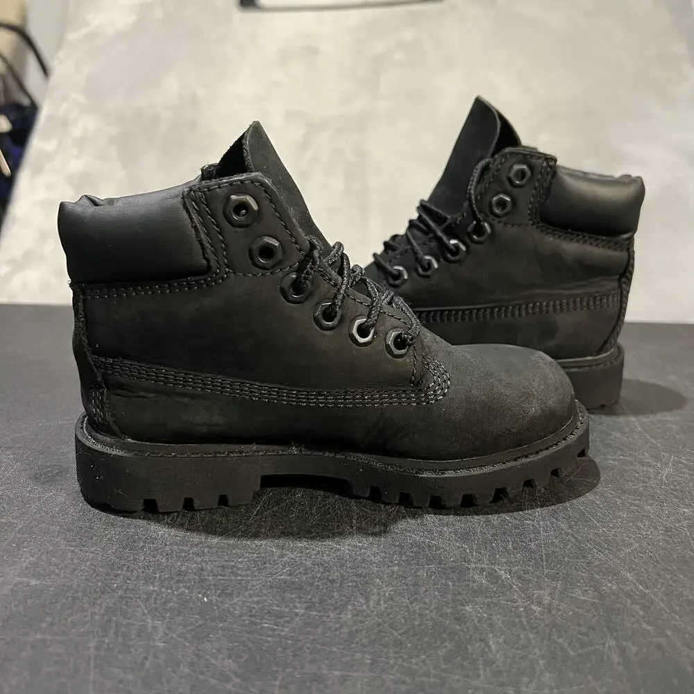 Timberland Waterproof Boots Toddler Size 10c Black Nubuck Lace Up Winter Boys